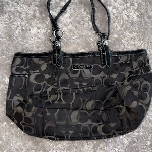 Coach Black and Gray Monogram Tote Bag